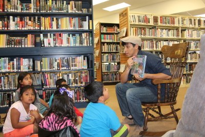 Chris Cantu Reads at CCPL 400x267.JPG